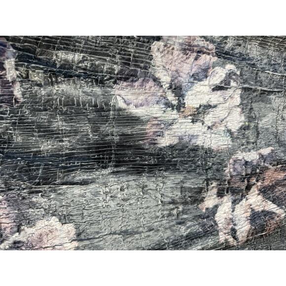 Komarov Abstract Floral Crinkle Charmeuse Lace Midi Dress Size M Romantic Fairy - Picture 8 of 16